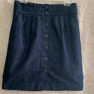 Button Front Denim Skirt